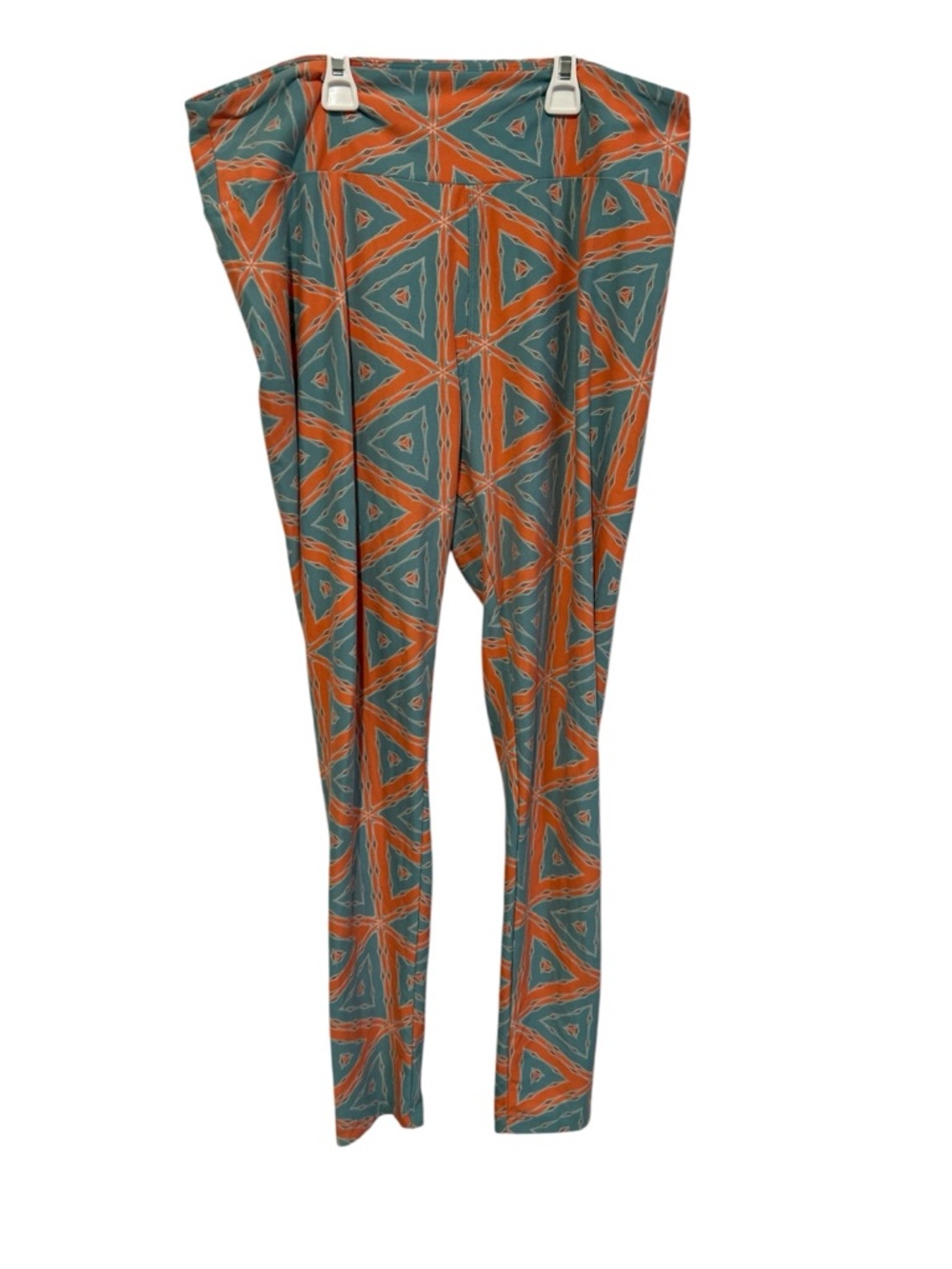 Women’s Leggings Size XL With A Boho Design, Blue And Orange, Stretch
